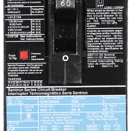BRKR ED6 3P 600V 60A