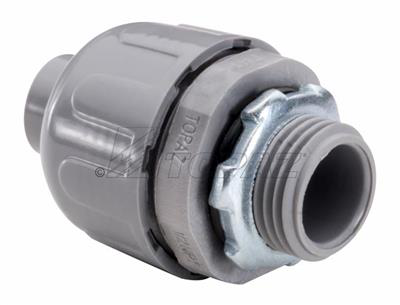 3/4" Gray Nylon Straight Liquidtight Connector