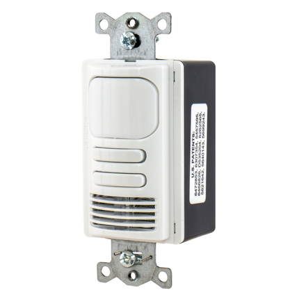 Occupancy/Vacancy Sensors, Wall Switch,Adaptive Dual Technology, 2 Circuit, 120/277V AC, White