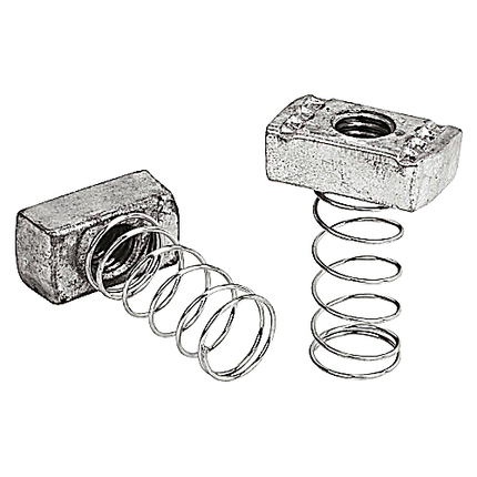 Channel Stud Nut with Self-Holding Clamping Nut with Spring,