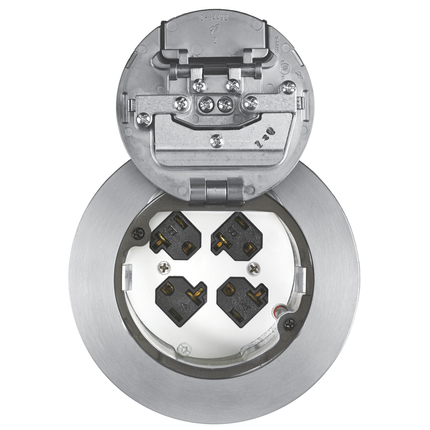 Recessed 4" Series, (1) S1R4PTFIT fitting, (1) S1R4CVRALU, (1) S1R4SPQUAD, (1) S1FRPTJB Hubbell Junction Box