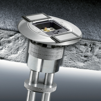 SystemOne, Fire-Rated Poke-Through, 4" Fitting Only, (1) 1" EMT for Power, (1) 1" EMT for Low Voltage