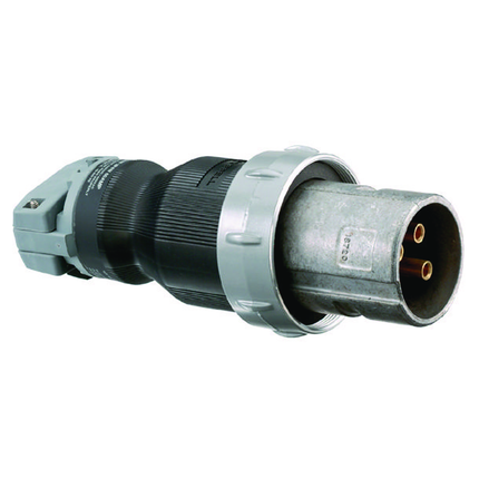 Heavy Duty Products, Insulgrip Pin and Sleeve Devices, Industrial Grade, Male, Plug, 60A 600V AC, 3-Pole 4-Wire Grounding Style 2, Terminal Screws, Gray and Black, Watertight