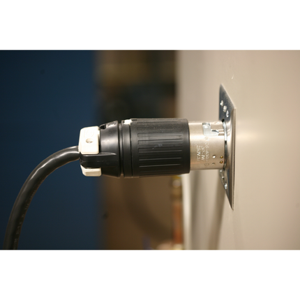 Locking Devices, Twist-Lock®, Industrial, Male Plug, 50A, 3-Phase Delta 250V AC, 3-Pole 4-Wire Grounding, Non- NEMA, Screw Terminal, Black and White
