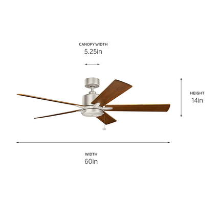 Lucian II 60" Fan in Brushed Nickel