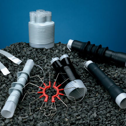 3M™ Cold Shrink QT-III Termination Kit 7695-S-4, Tape, Wire, UniShield®,5-25/28 kV, Insulation OD 1.05-1.80 in, 4 Skirt, 3/kit