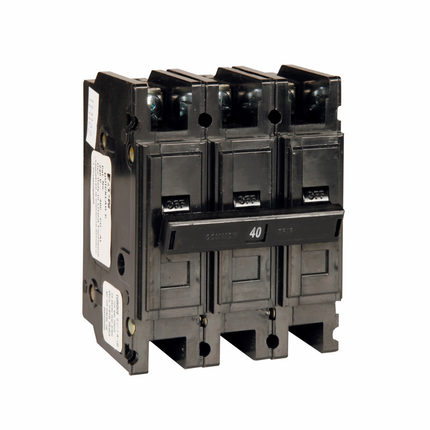 Eaton Quicklag Type QC Industrial Thermal-Magnetic Circuit Breaker,Industrial circuit breaker,40 A,10 kAIC,Three-pole,240 V,Thermal-magnetic,QC,Non-interchangeable
