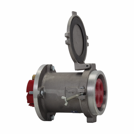 Eaton Crouse-Hinds series Arktite AR receptacle, 200A, Three-wire, four-pole, 50-400 Hz, Style 2, Copper-free aluminum, Spring door, Crimp/solder, 600 Vac/250 Vdc, 0.56"