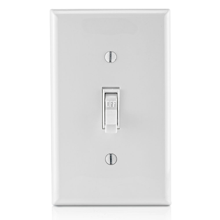 15 Amp Single-Pole Toggle Switch, Grounding, White