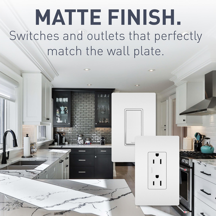 radiant® Combination Single Pole Switch and Tamper-Reistant 15A Duplex Self-Test GFCI Receptacles with SafeLock® Protection, White