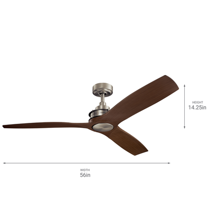 Ried 56" Fan Brushed Nickel Finish