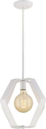 Zen; 1 Light; 14 in.; Pendant; White Finish