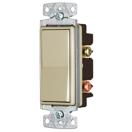 TradeSelect, Switches and Lighting Control, Rocker, Double Pole, 15A 120/277V AC, Ivory