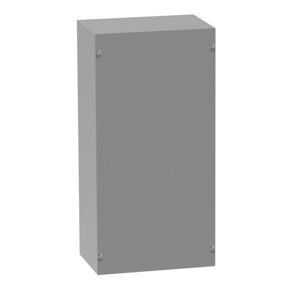 Screw-Cover Enclosure Type 1 no Knockouts, 18x18x8, Gray, Steel