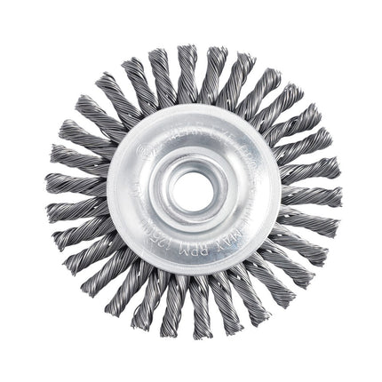 4" STRINGER BEAD WHEEL STAINLESS STEEL WIRE BRUSH