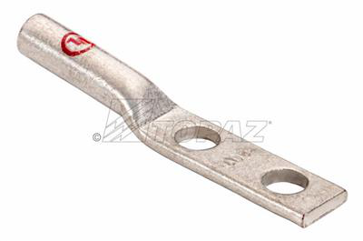 Two Hole - Long Barrel Compression Lugs, 250 MCM Wire, 1/2" Bolt Size, Yellow Color Code