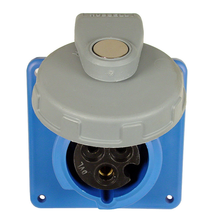 Heavy Duty Products, IEC Pin and Sleeve Devices, Industrial Grade, Female, Receptacle, 20A 250V AC, 2-Pole 3- Wire Grounding, Terminal Screws, Blue, Watertight