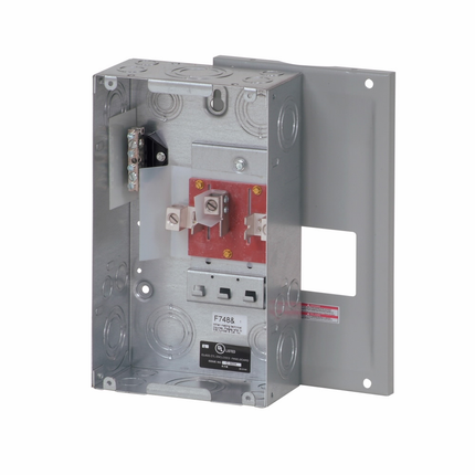 Eaton BR main lug loadcenter,No feed-thru lugs,Main lug,100 A,9,Aluminum,Cover included,NEMA 1,Metallic,10 kAIC,BR,Surface,3 Circuits,Three-pole,3 Spaces,Four-wire,Three-phase,Type BR 1-inch breakers,208 Y/120, 240 V,#14-1/0 AWG Cu/Al