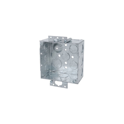 Steel City 52171-OW Square Box, 4"Sq x 2-1/8"Deep, 1/2"and 3/4"Knockouts, Pre-Gal Steel