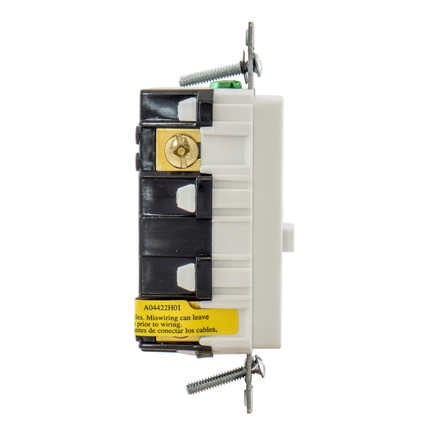 Power Protection Devices, Receptacle, Self Test, GFCI, 15A 125V, 2-Pole 3-Wire Grounding, 5-15R, White