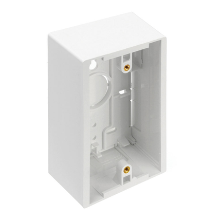 Surface-Mount Back Box, Single-Gang, 1.89" Box Depth, White