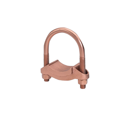 Mechanical Grounding Connector, Copper Bar, Strap, Braid or Cable to Rod or Tube, 3-1/2" Pipe, 3-1/2"-4" Rod