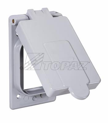 Weatherproof Schedule 40 PVC GFI Single Receptacle Cover