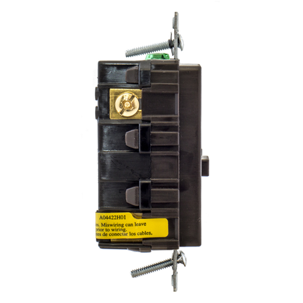 Power Protection Devices, Receptacle, Self Test, GFCI, 20A 125V, 2-Pole 3-Wire Grounding, 5-20R, Brown