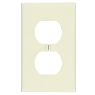 1-Gang Duplex Outlet/Receptacle Wallplate, Standard Size, Thermoset, Light Almond
