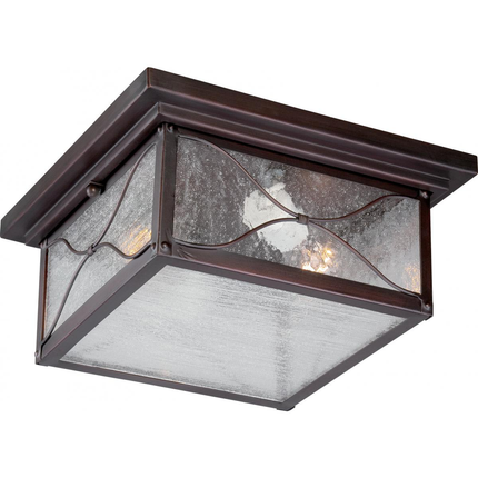 Vega - 2 Light - Flush with Clear Seed Glass - Classic Bronze Finish