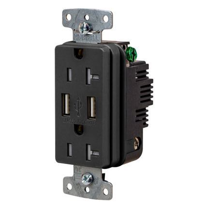USB Charger Duplex Receptacle, 20A 125V,2-Pole 3-Wire Grounding