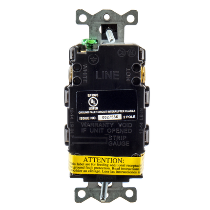 Power Protection Devices, Receptacle, Self Test, GFCI, 20A 125V, 2-Pole 3-Wire Grounding, 5-20R, Brown