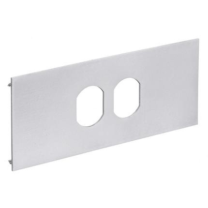 Metal Raceway, Plate, 1-Gang, Duplex Opening, HBLALU5000/HBLALU7620 Series, Anodized
