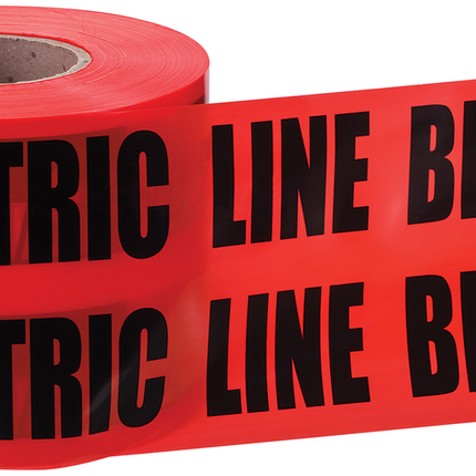 Non-Detect Underground "Caution Buried Electric Line", Red, 6" x 1,000'