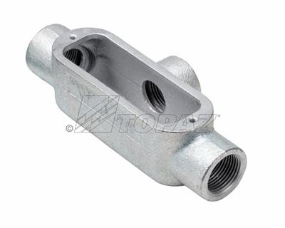 1-1/4" Malleable Iron, Rigid Threaded Type T Conduit Bodies