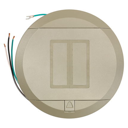 Poke-Through Pre-Wired Cover, (2) Door-In-Door Flip Lids, Nickel