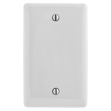 Wallplates, Nylon, Mid-Sized, 1-Gang, Box Mount Blank, Office White