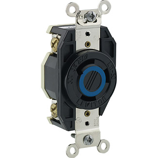 30 Amp, 250 Volt, Flush Mount Locking Receptacle, Industrial Grade