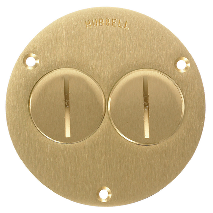 1-Gang Cover, Round, Duplex Threaded Screws, Brass