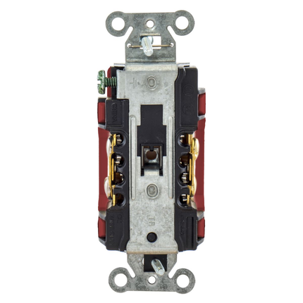 Straight Blade Devices, Decorator Duplex Receptacle, Commercial Grade, Smooth Face, 20A 125V, 2-Pole 3-Wire Grounding, 5-20R, Back and Side Wired Only, Red