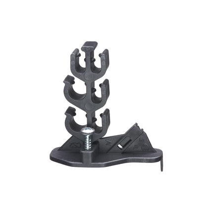 Screw in cable support keeps cables away from the nailing surface while supporting up to four 14/2 to 10/2 and two 14/3 to 10/3 NM cables, sold in package quantity of 500.
