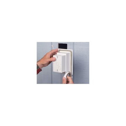 Low profile Inbox for flat surface retro fit construction. With weather proof while in use Extra Duty white paintable cover. Vertical.