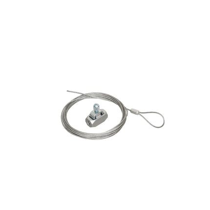 Galvanaized braided support wire with looped end. 10ft length. Holds up to 75lbs. .080 wire