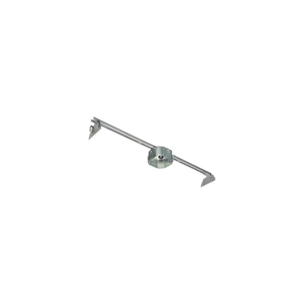 Steel fixtured box kit for suspended ceilings. With adjustable mounting bar. Preset for 24 in. Grid. Supports up to 50lb fixtures. 2 inch box depth, 20 cu. in.