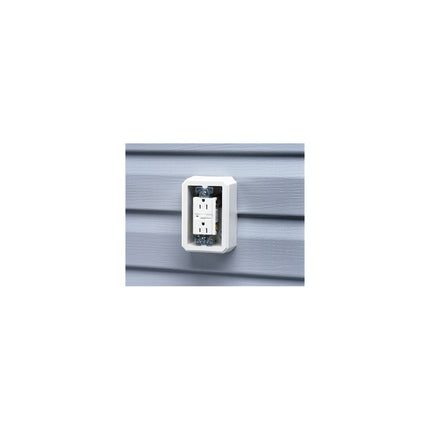 Weatherproof device box, one peice construction. Installs on Dutch Lap. 18.6 cu. in.