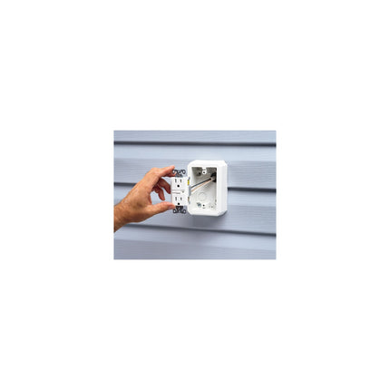 Weatherproof device box, one peice construction. Installs on Dutch Lap. 18.6 cu. in.