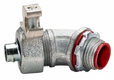 4" 45° Liquidtight Connector with Grounding Lug