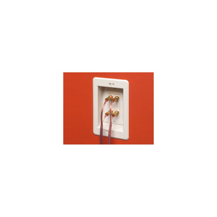 Recessed low voltage mounting bracket for old or new connstruction. Designed to install low voltage class 2 wiring only. White Paintable. Single Gang.