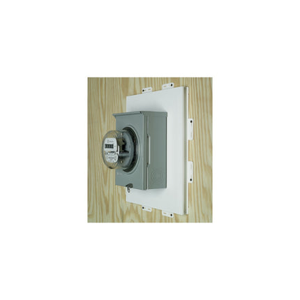 Meter mounting base 1 piece construction paintable, gangable, UV Rated. Provides a 1" overhang to cover siding. For all siding types. Dimensions 23x18.