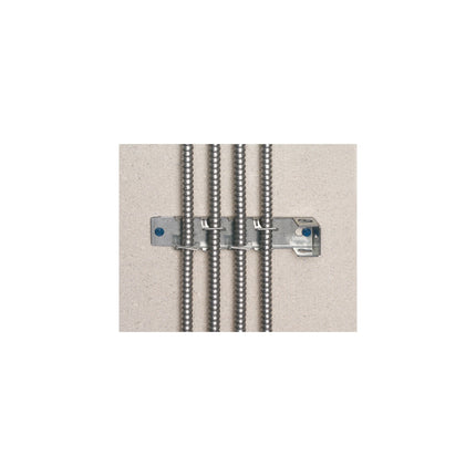 Steel cable hanger that holds and supports a wide range of cable sizes. Mounts to many different surfaces and supports up to 8 cables. Can be ganged for straight or perpendicular runs.